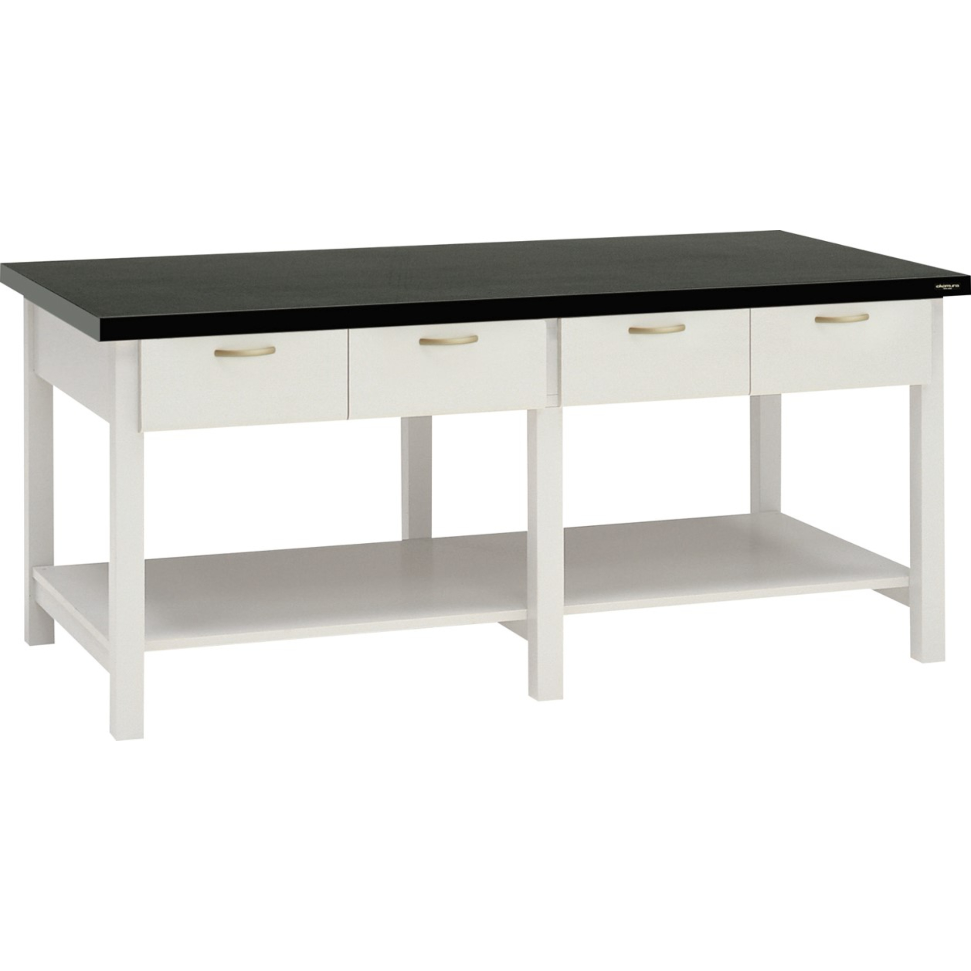 【作業台】木製作業台 片面 アジャスタータイプ 棚付 引出し付 1800×750×800mm